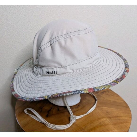 Pistil Lotus Sun Hat With Adjustable Band And Chin Strap One Size Beige - Picture 1 of 7